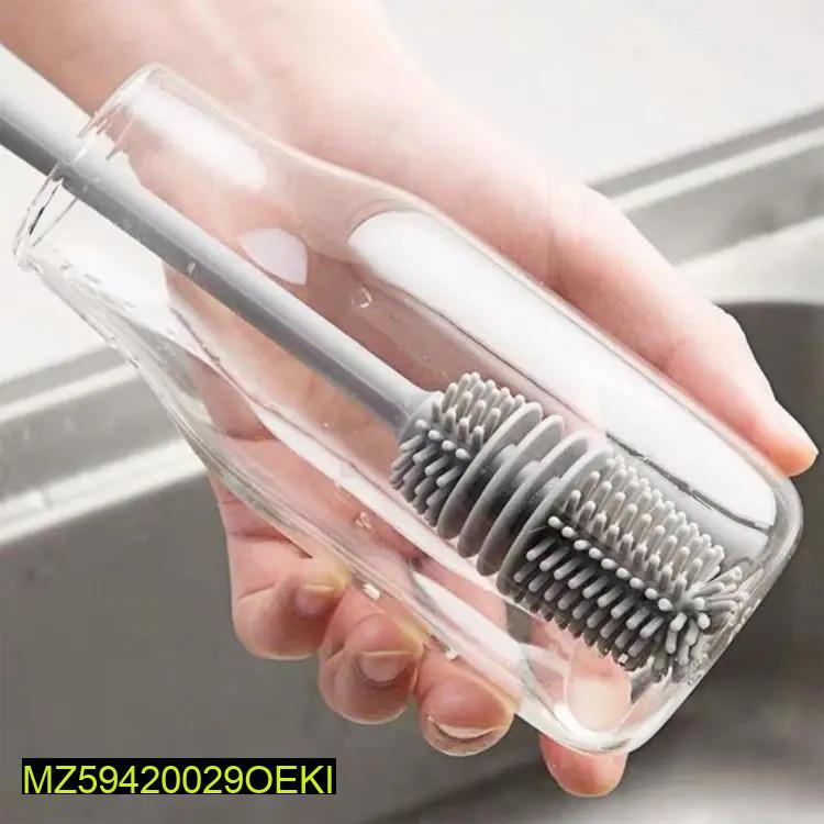 Hygienic Bottle Brush Set Grey Silicone 2 Pcs