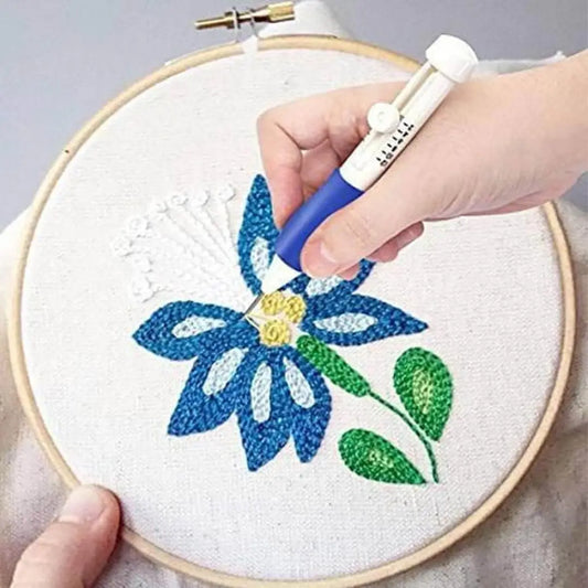 Magic Embroidery Pen Set ? 3D Punch Needle Tool Kit for DIY Weaving, Cross Stitch & Creative Embroidery Designs