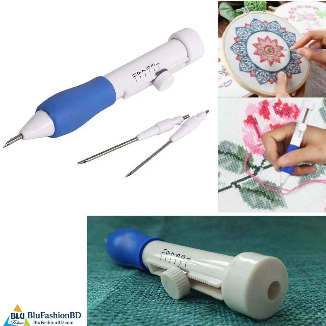 Magic Embroidery Pen Set ? 3D Punch Needle Tool Kit for DIY Weaving, Cross Stitch & Creative Embroidery Designs