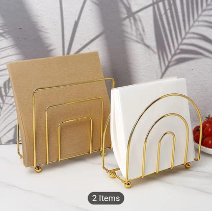 Golden Metal Tissue Box for Home Office
