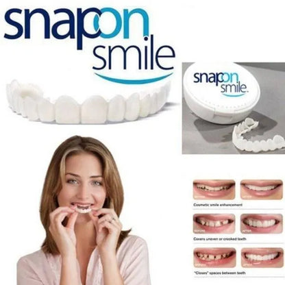 Snap On Fake Teeth Set Brightening Reusable Travel Friendly