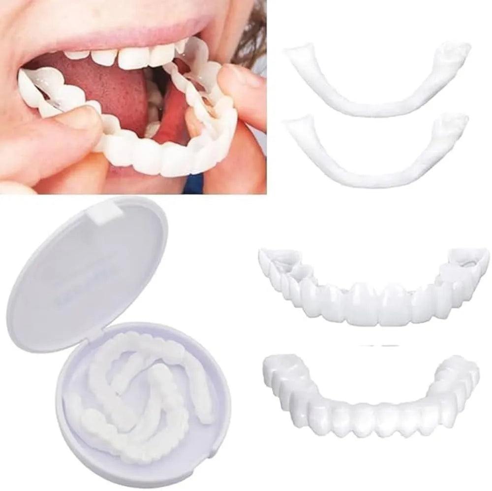 Snap On Fake Teeth Set Brightening Reusable Travel Friendly