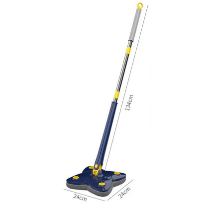 Automatic Kitchen Mop Blue Yellow Plastic 2 Pads