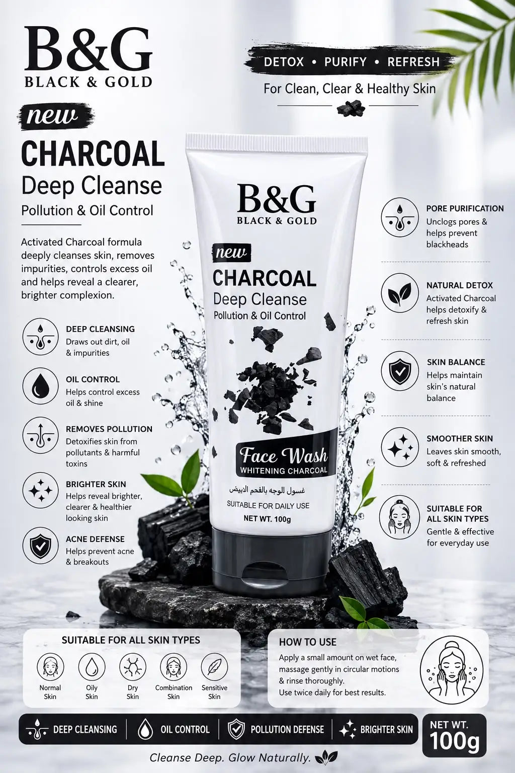 B&G Whitening Facewash 100 Ml
