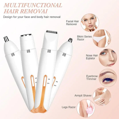 Rechargeable Women's Eyebrows & Facial Hair Trimmer