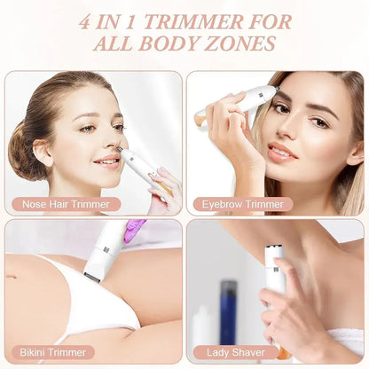 Rechargeable Women's Eyebrows & Facial Hair Trimmer