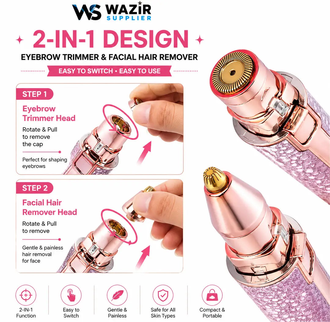 Rechargeable Women's Eyebrows & Facial Hair Trimmer