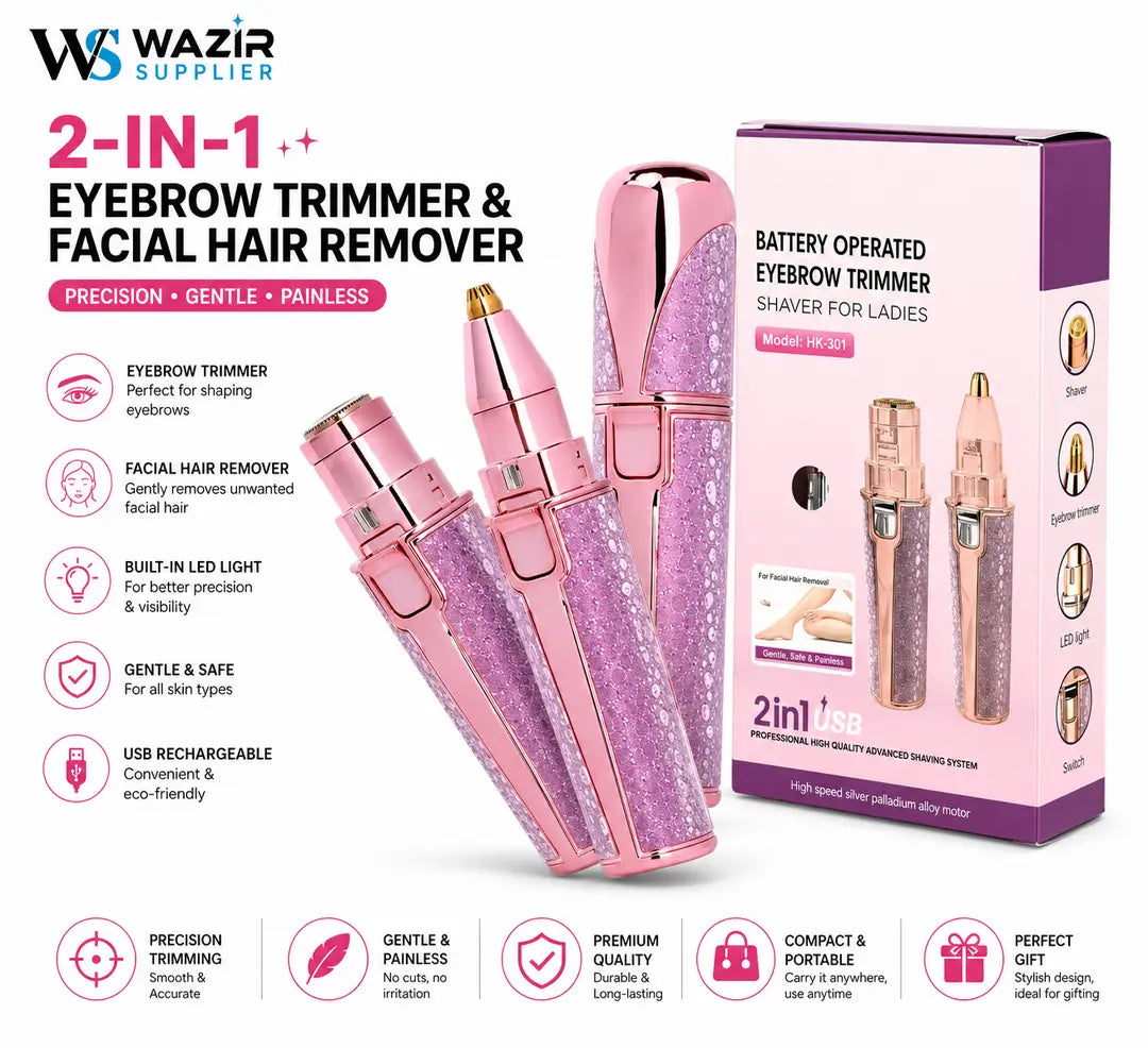 Rechargeable Women's Eyebrows & Facial Hair Trimmer