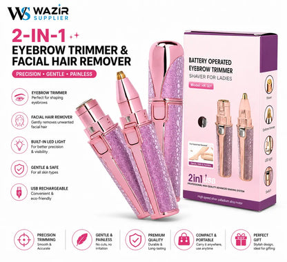 Rechargeable Women's Eyebrows & Facial Hair Trimmer