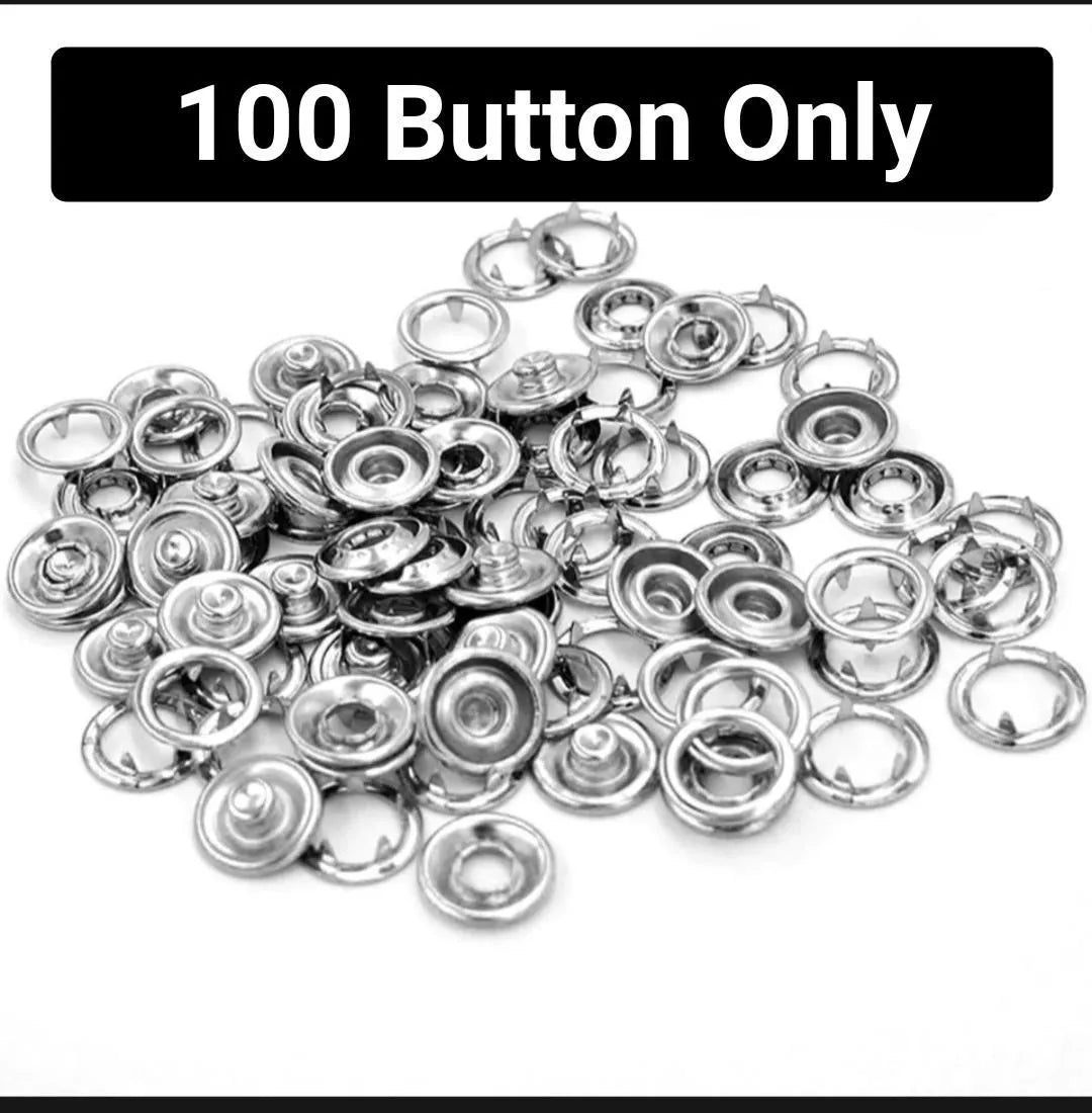 100 Snap Buttons Rust Proof Metal DIY Sewing