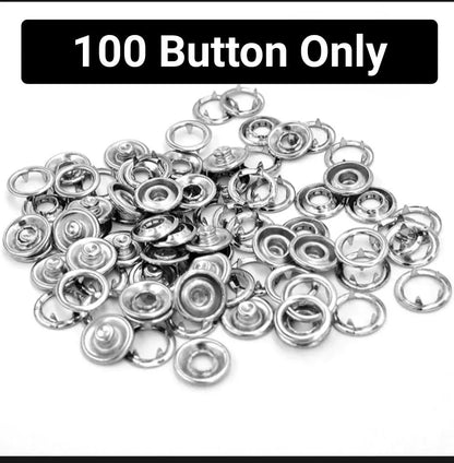 100 Snap Buttons Rust Proof Metal DIY Sewing