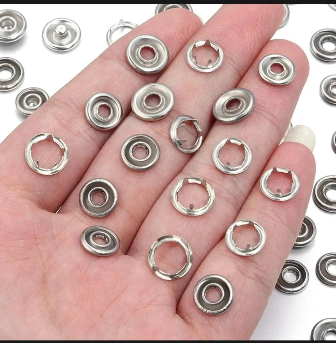 100 Snap Buttons Rust Proof Metal DIY Sewing
