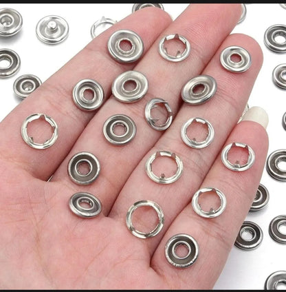 100 Snap Buttons Rust Proof Metal DIY Sewing