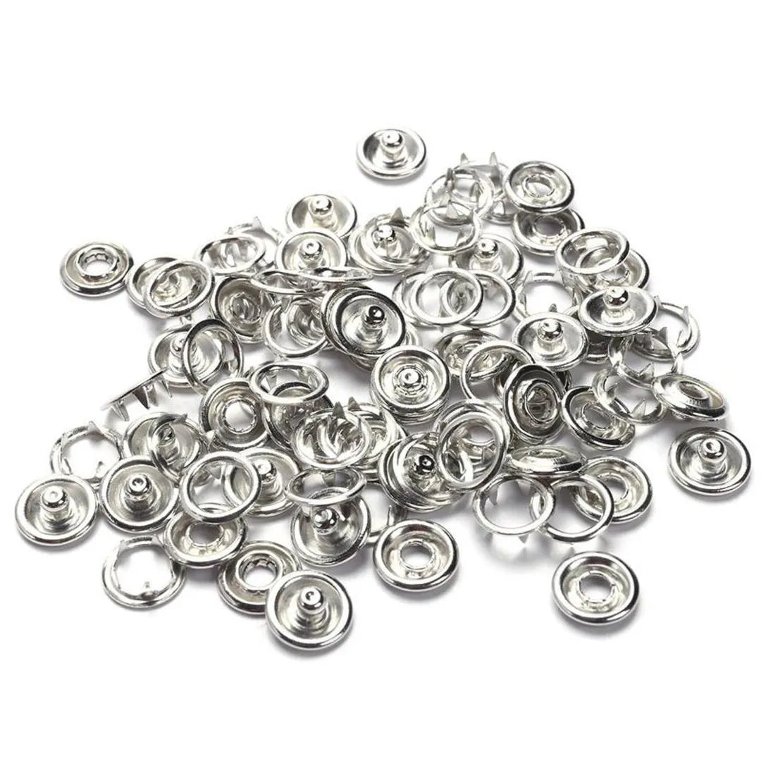 100 Snap Buttons Rust Proof Metal DIY Sewing