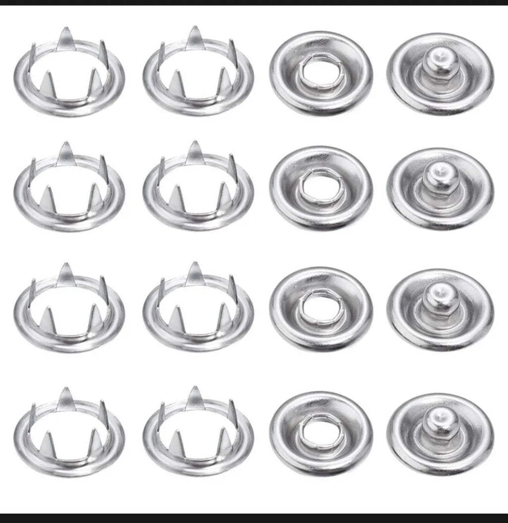 100 Snap Buttons Rust Proof Metal DIY Sewing