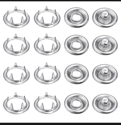 100 Snap Buttons Rust Proof Metal DIY Sewing