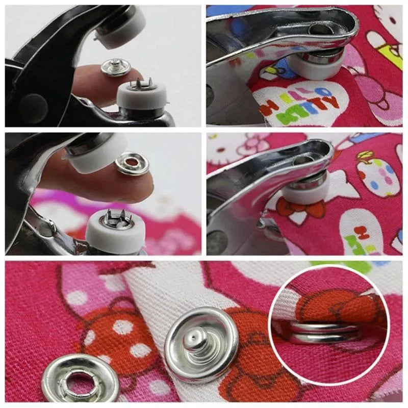 100 Snap Buttons Rust Proof Metal DIY Sewing