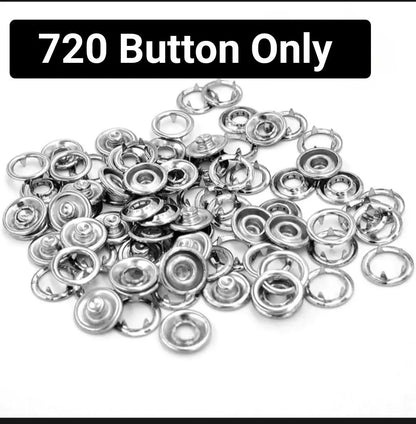100 Snap Buttons Rust Proof Metal DIY Sewing