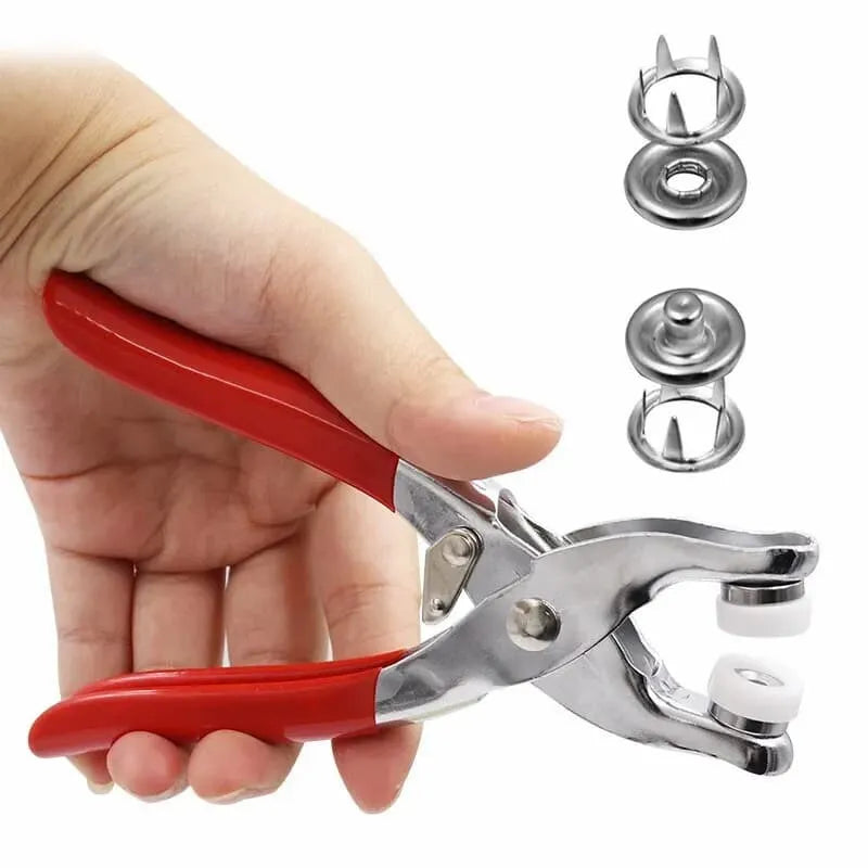 Stainless Steel Tich Button Machine with 50 Free Red Buttons