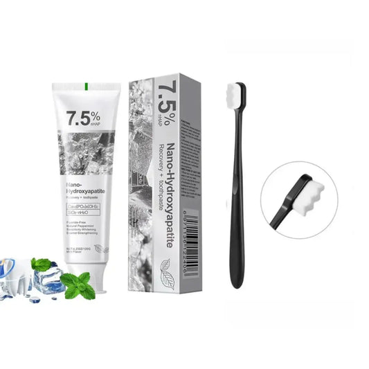 7.5% Nano Hydroxyapatite Teeth Whitening Toothpaste 120GM + Nano Soft ToothBrush