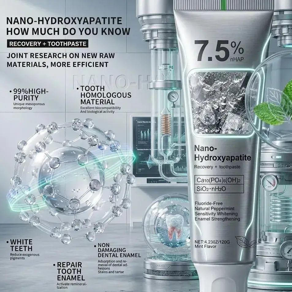 7.5% Nano Hydroxyapatite Teeth Whitening Toothpaste 120GM + Nano Soft ToothBrush