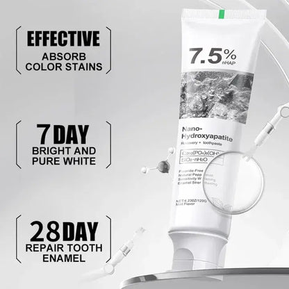 7.5% Nano Hydroxyapatite Teeth Whitening Toothpaste 120GM + Nano Soft ToothBrush