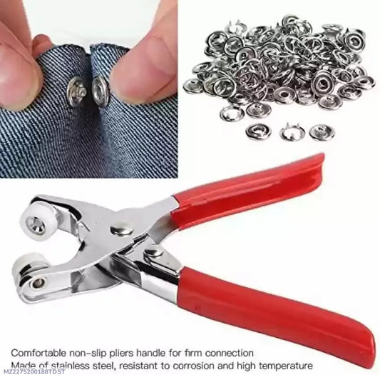 Stainless Steel Tich Button Machine with 50 Free Rings