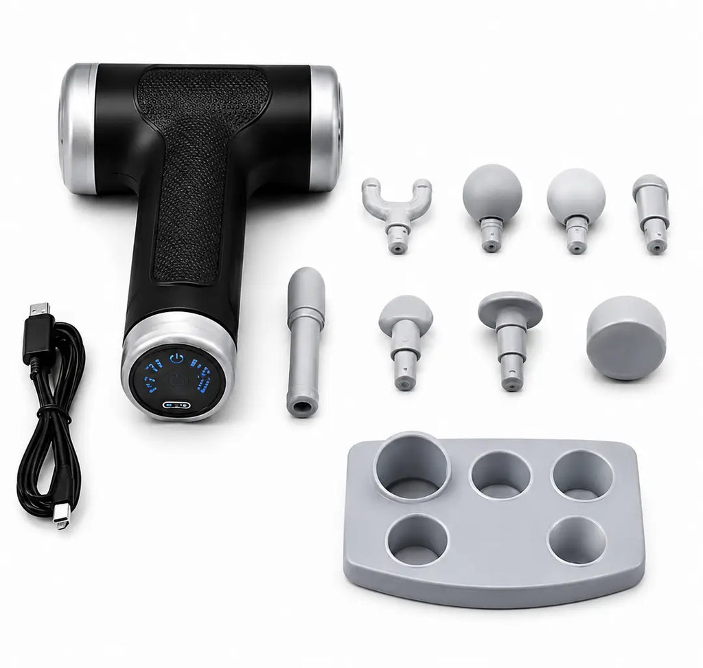 Blueidea BLD-780 Fascia Massage Gun | 9 Massage Heads | 6 Speed Levels | Deep Tissue Muscle Massager | Rechargeable Portable Massage Gun