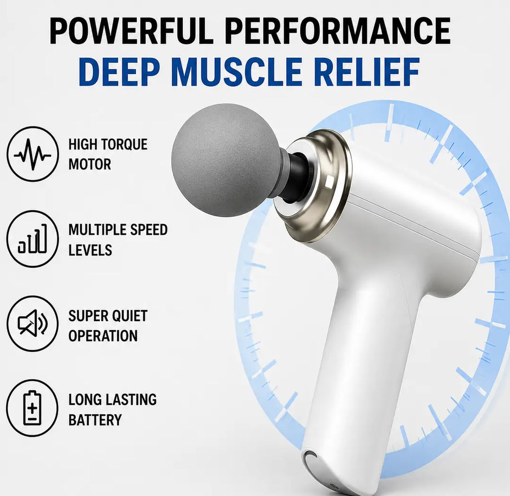 Mini Massage Gun Deep Tissue Muscle Massager | Portable Handheld Percussion Massager | Rechargeable