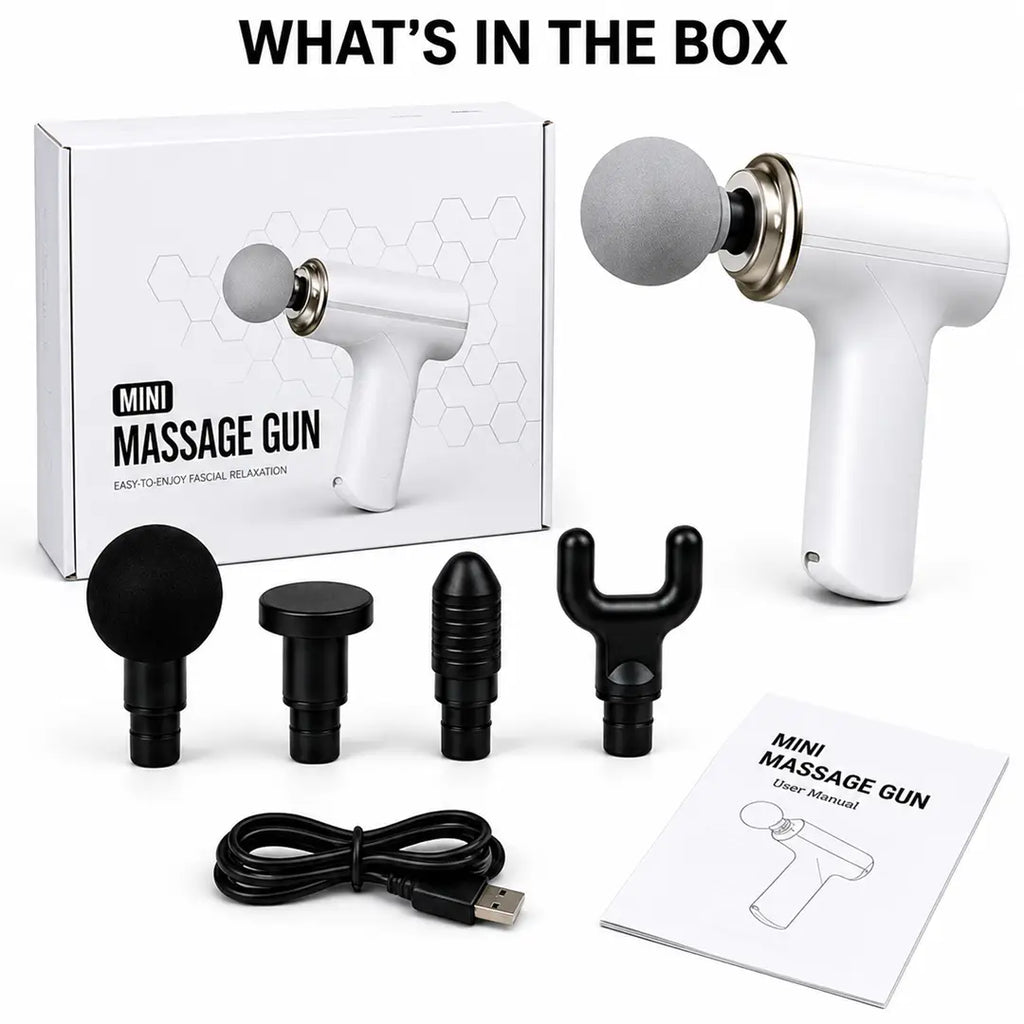 Mini Massage Gun Deep Tissue Muscle Massager | Portable Handheld Percussion Massager | Rechargeable
