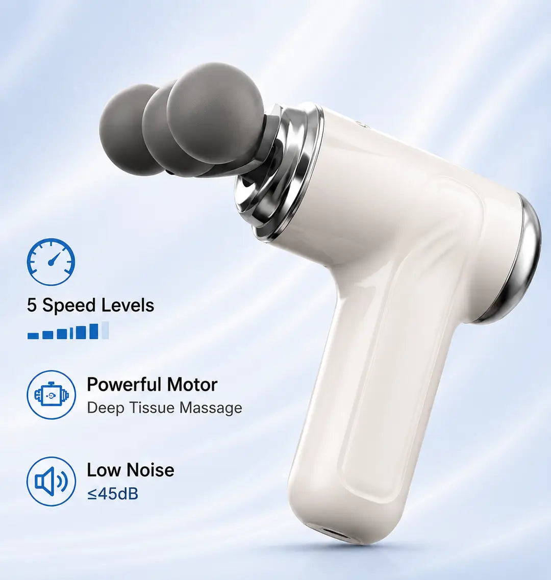 Blueidea BLD-130 Fascia Massage Gun | 9 Massage Heads | 5 Speed Levels | Rechargeable Deep Tissue Massager