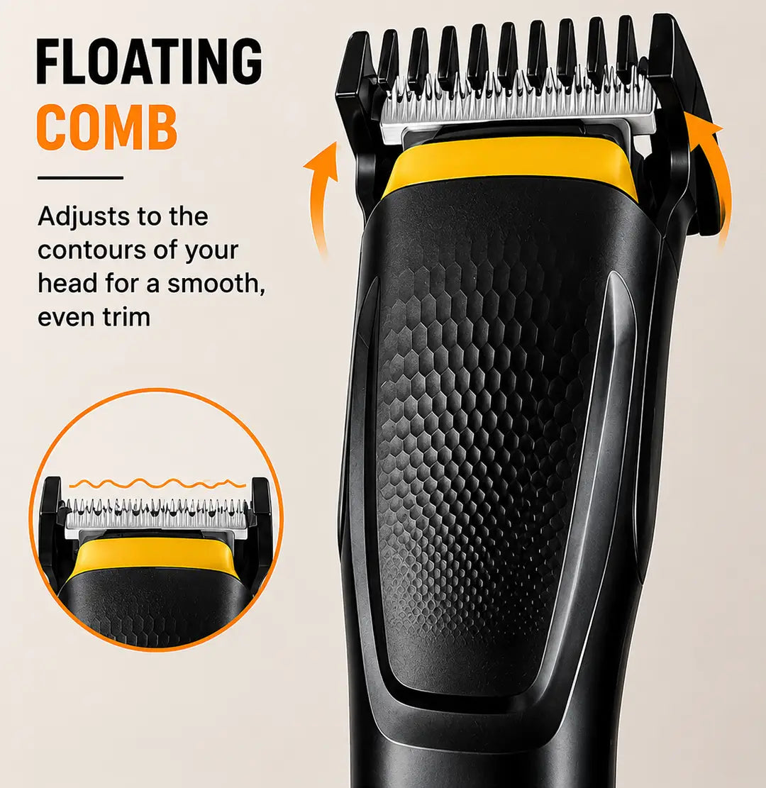 JAWA JW-822 Professional Hair Trimmer with Floating Comb, Stainless Steel Blades, Powerful Motor & Rechargeable Battery