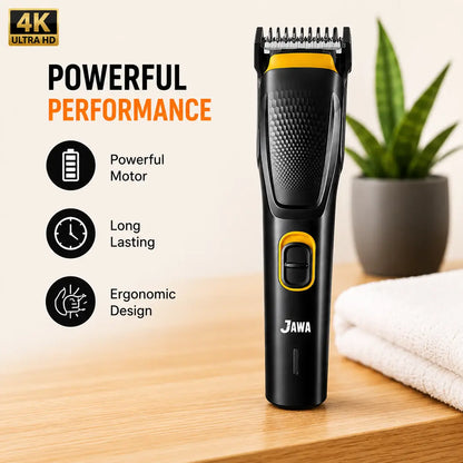 JAWA JW-822 Professional Hair Trimmer with Floating Comb, Stainless Steel Blades, Powerful Motor & Rechargeable Battery