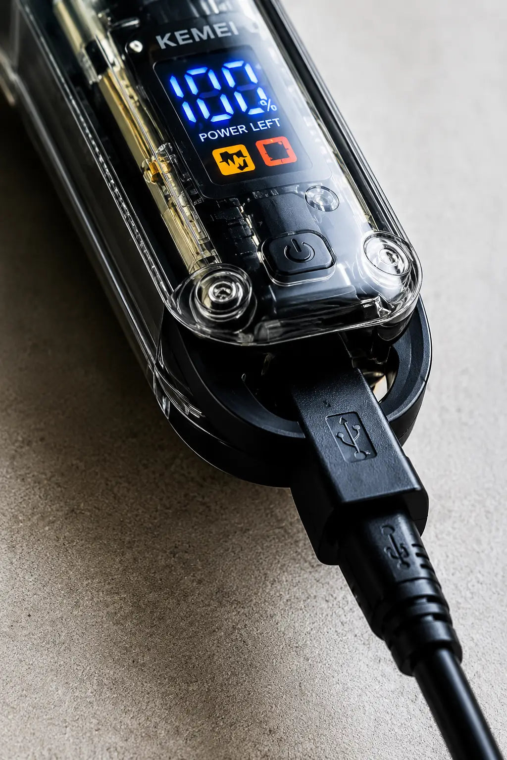 JAWA JW-814 Professional Clear Trimmer for Men – Rechargeable Hair, Beard & Mustache Trimmer with LED Digital Display, Stainless Steel Blade & USB Charging