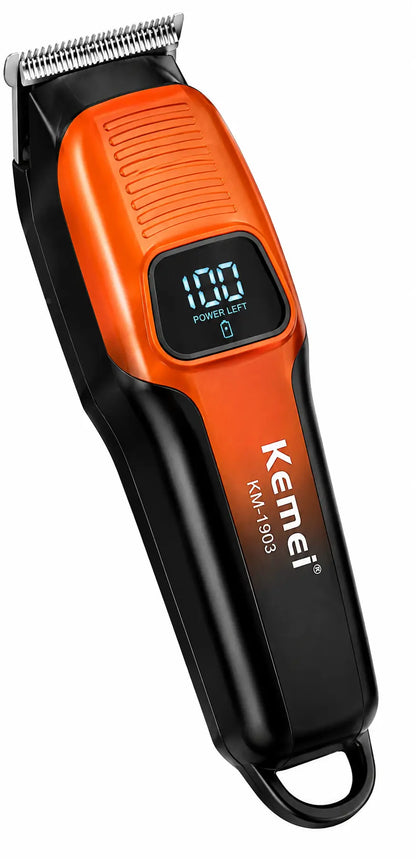 Kemei KM-519A Professional Hair Clipper – LCD Digital Display, 1200mAh Rechargeable Battery, USB Charging & Precision Blade