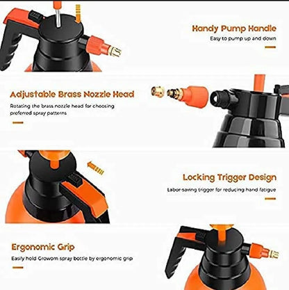 Orange Spray Bottle with Adjustable Handle