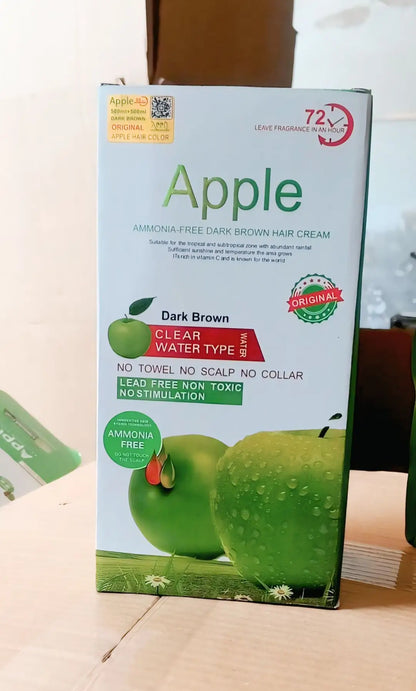 Original Apple Hair Color 1000ml Dubai Import - Ammonia Free Natural Black & Dark Brown