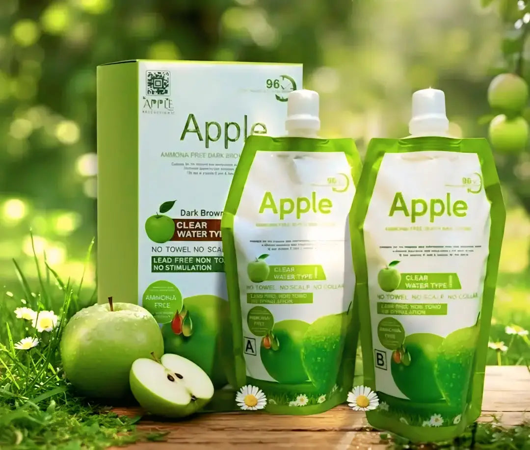 Original Apple Hair Color 1000ml Dubai Import - Ammonia Free Natural Black & Dark Brown