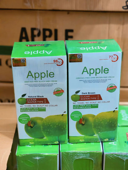 Original Apple Hair Color 1000ml Dubai Import - Ammonia Free Natural Black & Dark Brown
