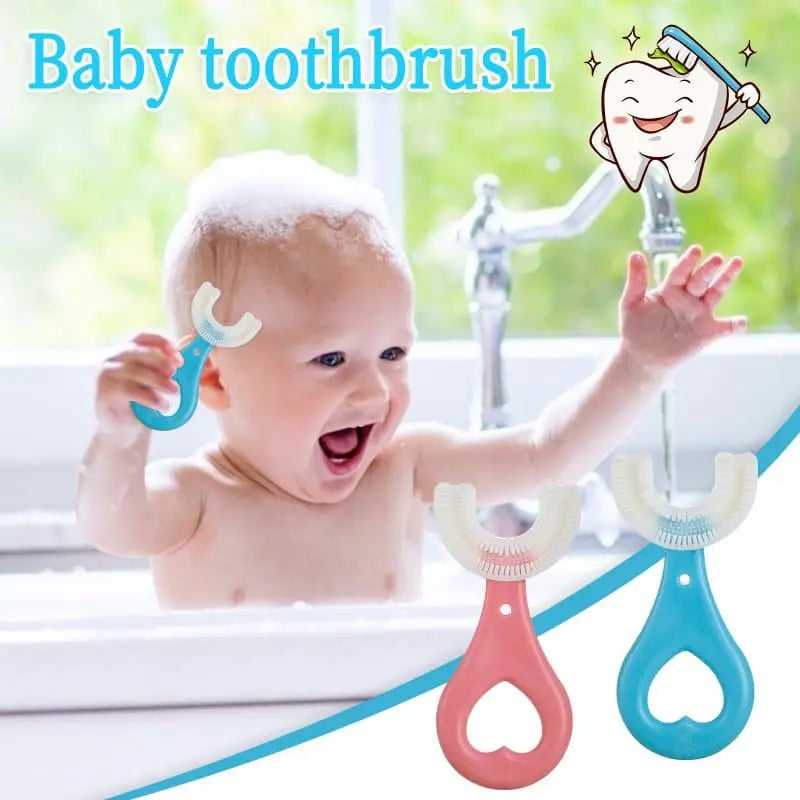 Easy-Grip U-Shaped Silicone Kids Toothbrush for Deep Cleaning (2-12 Years)