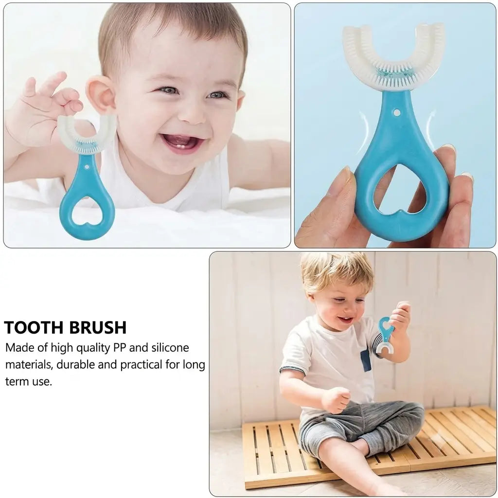 Easy-Grip U-Shaped Silicone Kids Toothbrush for Deep Cleaning (2-12 Years)