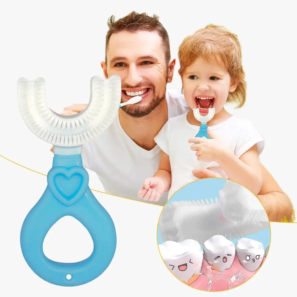Easy-Grip U-Shaped Silicone Kids Toothbrush for Deep Cleaning (2-12 Years)