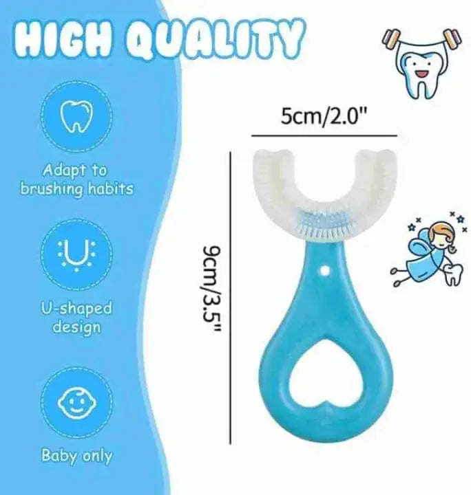 Easy-Grip U-Shaped Silicone Kids Toothbrush for Deep Cleaning (2-12 Years)