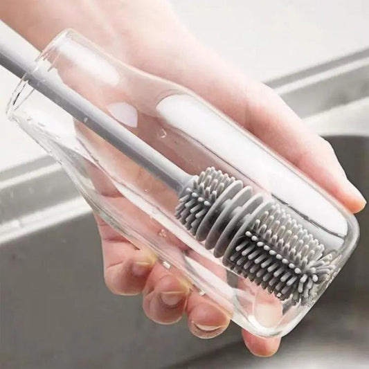 Hygienic Bottle Brush Set Grey Silicone 2 Pcs