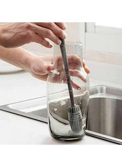 Hygienic Bottle Brush Set Grey Silicone 2 Pcs