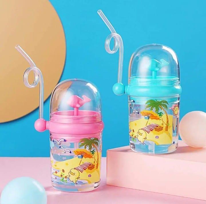 Kids Sippy Cups Blue Pink Plastic 8x6x4"
