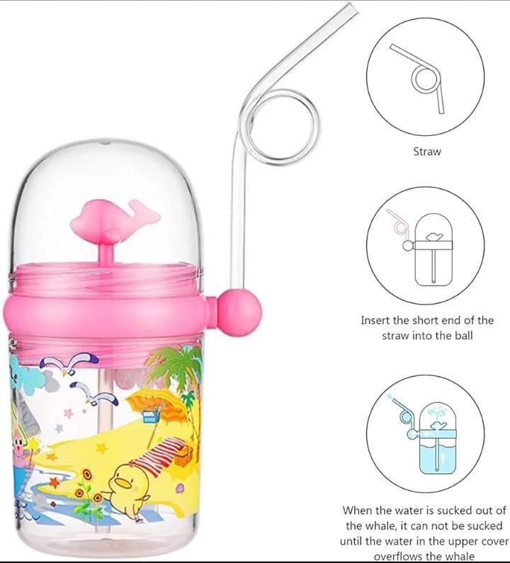 Kids Sippy Cups Blue Pink Plastic 8x6x4"