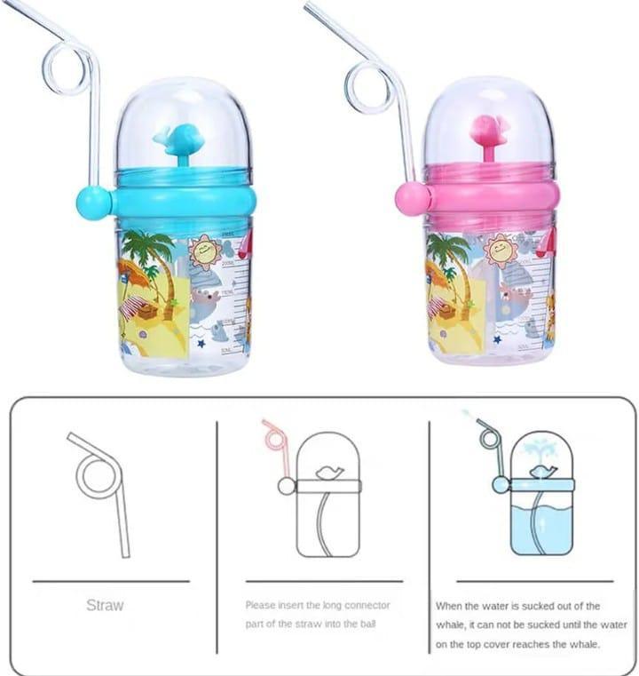 Kids Sippy Cups Blue Pink Plastic 8x6x4"