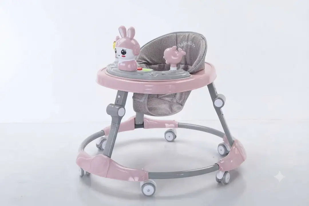Baby Walker Round Shape SS Frame Breathable seat Korea Made With Lights and Music