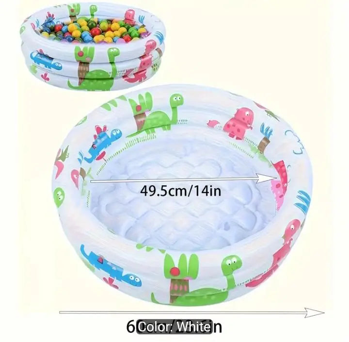 Water Compact and Durable Inflatable Round Swimming Pool PVC, Equipped with Family Entertainment Accessories, Inflatable Swimming Pool, Vivid Dinosaur and Plant Design, Game Pool Dinosaur Themed Swimming Pool Durable Swimming Pool